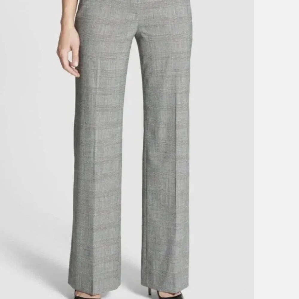 NWOT Women's 16 Classiques Entier Gray Plaid Wool Suiting Trouser Dress Pants